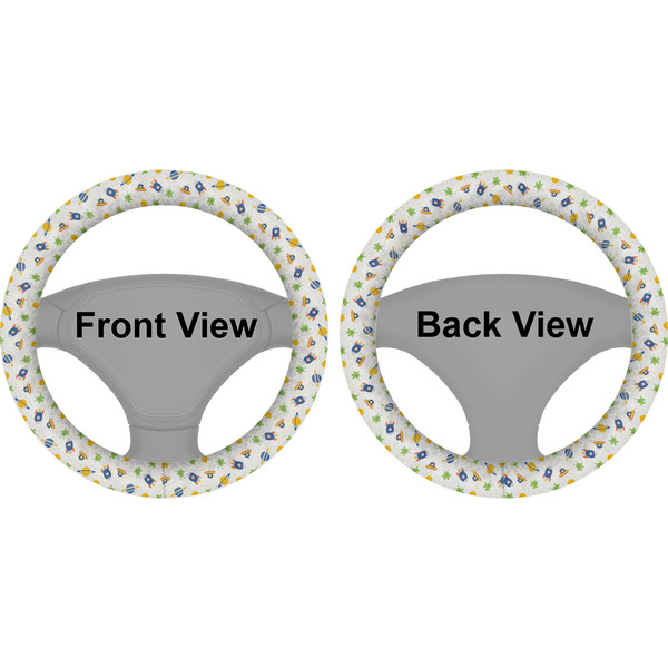 Boy's Space Themed Steering Wheel Cover- Front and Back