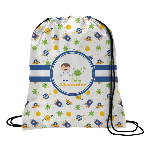 Custom Boy's Space Themed Drawstring Backpack - Medium (Personalized)