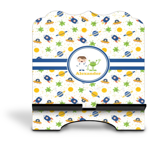 Boy's Space Themed Stylized Tablet Stand - Front without iPad