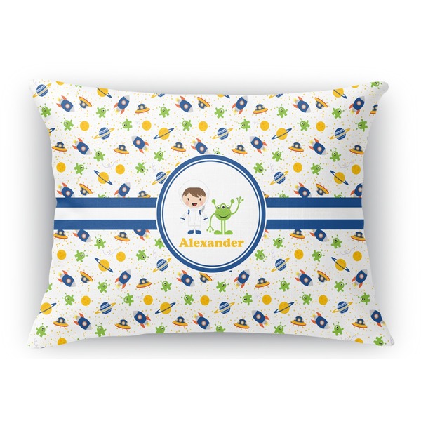 Custom Boy's Space Themed Rectangular Throw Pillow Case (Personalized)