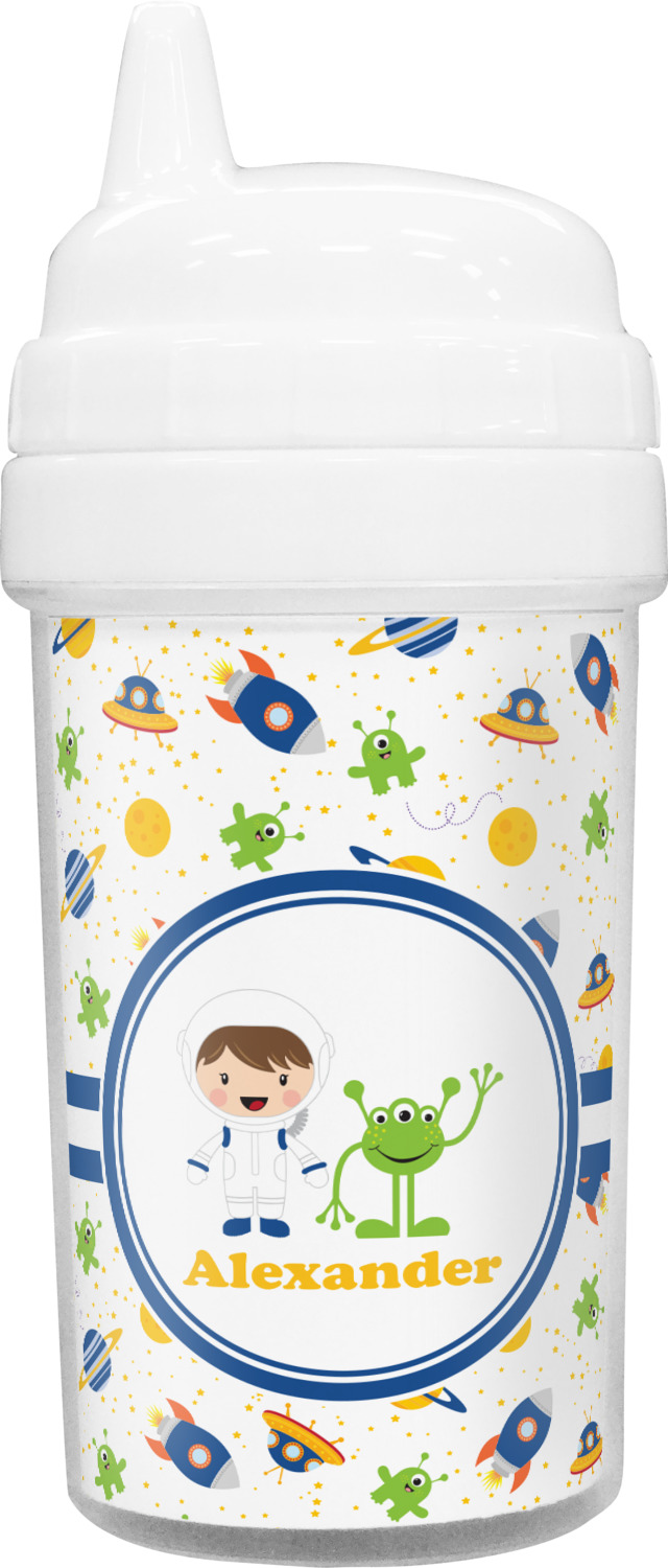 Space Themed Water Bottle, Personalized Sippy Cup, Toddler Milk