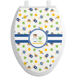 Boy's Space Themed Toilet Seat Decal - Elongated (Personalized)