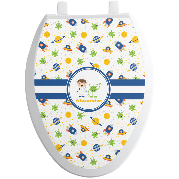 Boy's Space Themed Toilet Seat Decal (Personalized)