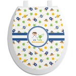 Boy's Space Themed Toilet Seat Decal - Round (Personalized)