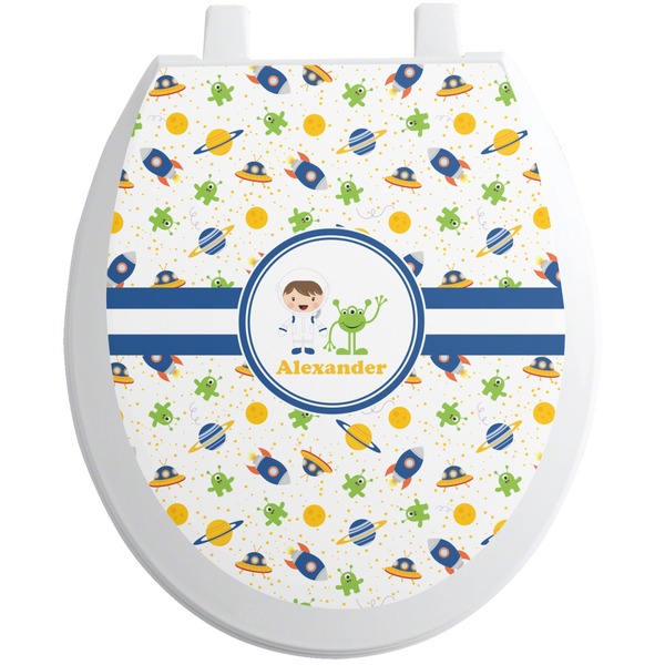 Custom Boy's Space Themed Toilet Seat Decal (Personalized)