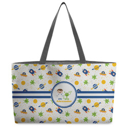 Boy's Space Themed Beach Totes Bag - w/ Black Handles (Personalized)
