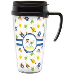 Boy's Space Themed Acrylic Travel Mug with Handle (Personalized)