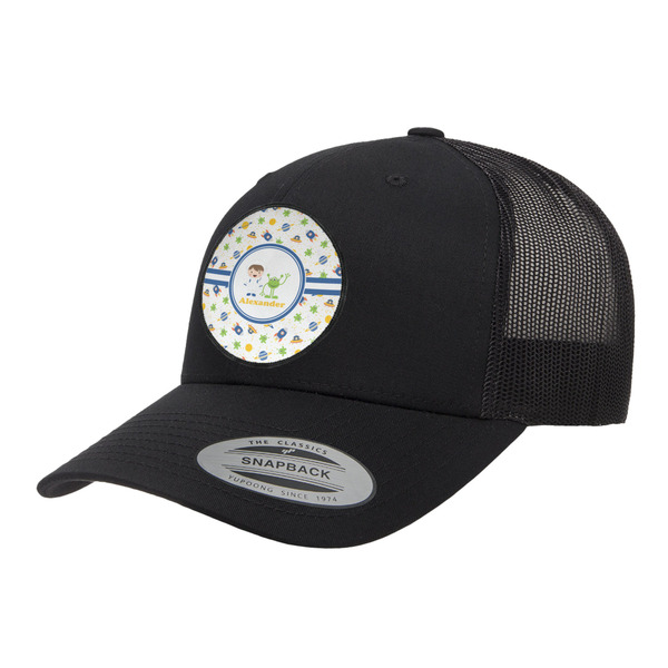 Custom Boy's Space Themed Trucker Hat - Black (Personalized)