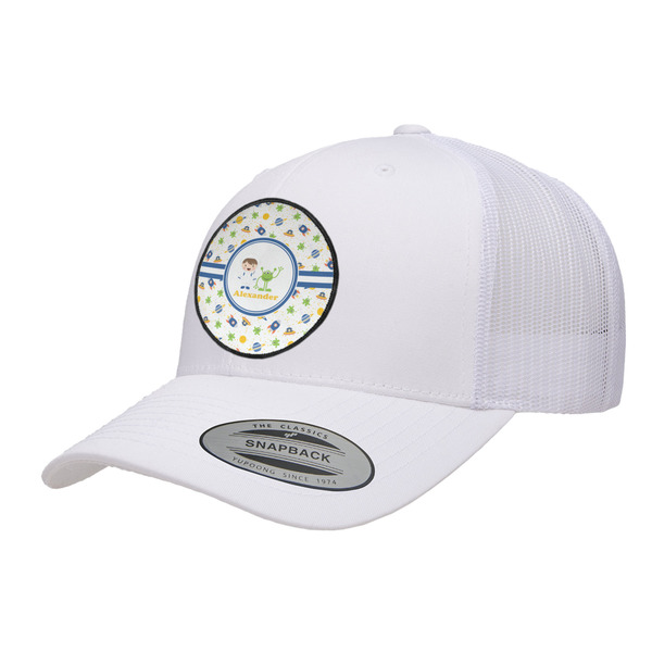 Custom Boy's Space Themed Trucker Hat - White (Personalized)