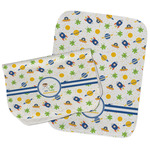 Boy's Space Themed Burp Cloths - Fleece - Set of 2 w/ Name or Text