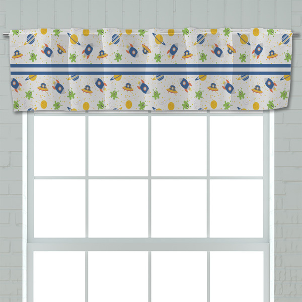 Boy's Space Themed Valance - Closeup on window