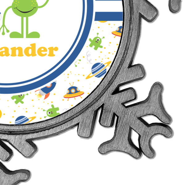 Boy's Space Themed Vintage Snowflake - Detail