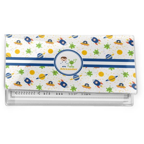 Custom Boy's Space Themed Vinyl Checkbook Cover (Personalized)