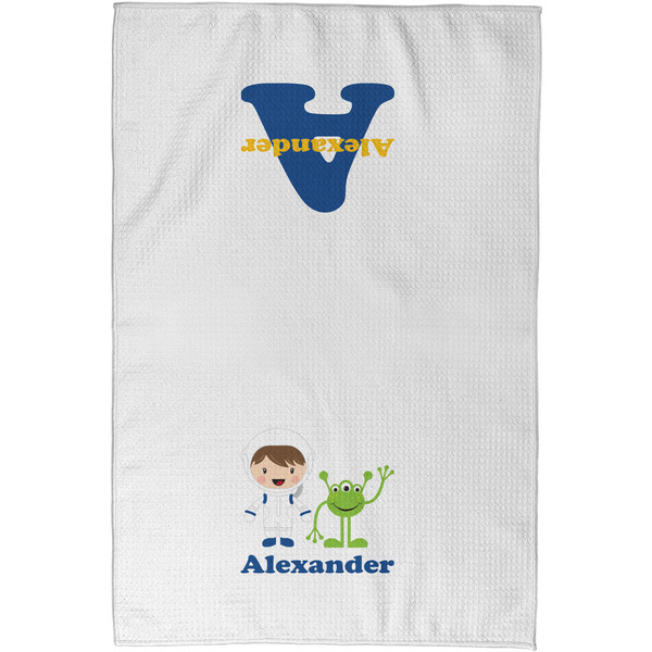 Boy's Space Themed Waffle Towel - Partial Print - Approval Image