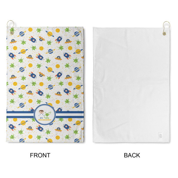 Boy's Space Themed Waffle Weave Golf Towel - Approval