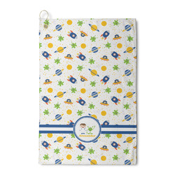Boy's Space Themed Waffle Weave Golf Towel (Personalized)