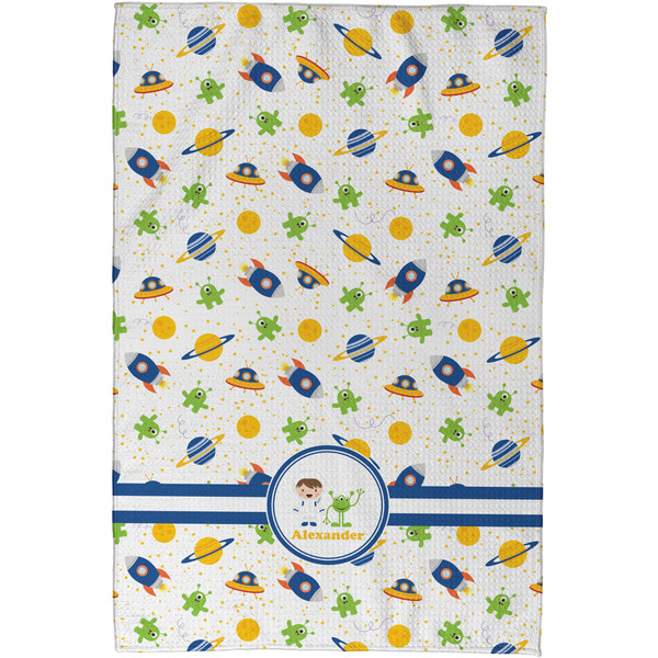 Boy's Space Themed Waffle Weave Towel - Full Color Print - Approval Image