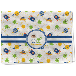 Boy's Space Themed Kitchen Towel - Waffle Weave - Full Color Print (Personalized)