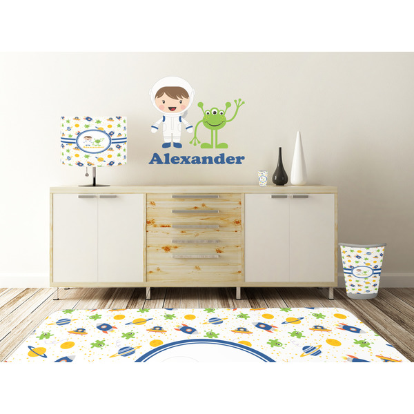 Boy's Space Themed Wall Graphic Decal Wooden Desk