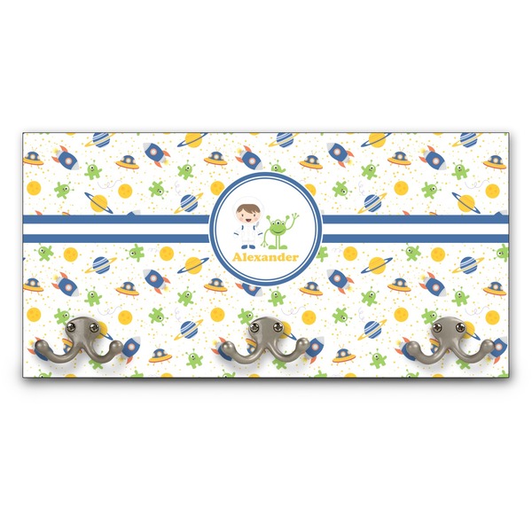 Custom Boy's Space Themed Wall Mounted Coat Rack (Personalized)