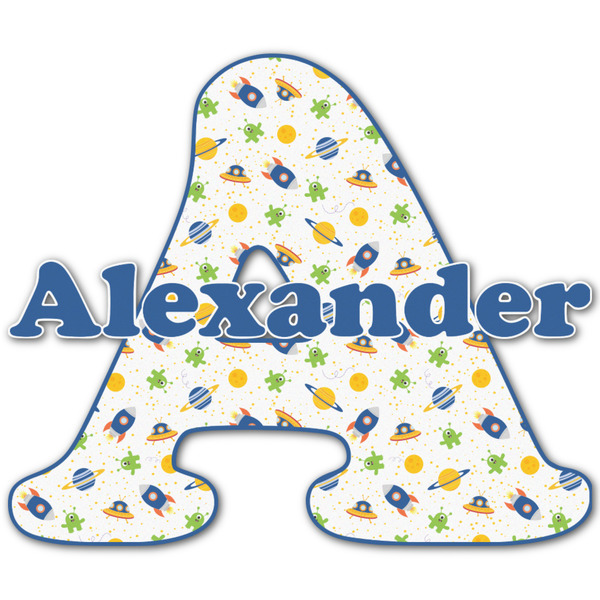 Custom Boy's Space Themed Name & Initial Decal - Custom Sized (Personalized)