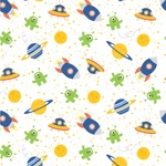Boy's Space Themed Wallpaper & Surface Covering (Peel & Stick 24"x 24" Sample)