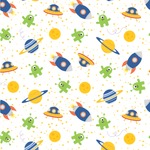 Boy's Space Themed Wallpaper & Surface Covering (Water Activated 24"x 24" Sample)