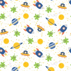 Boy's Space Themed Wallpaper & Surface Covering (Peel & Stick 24"x 24" Sample)