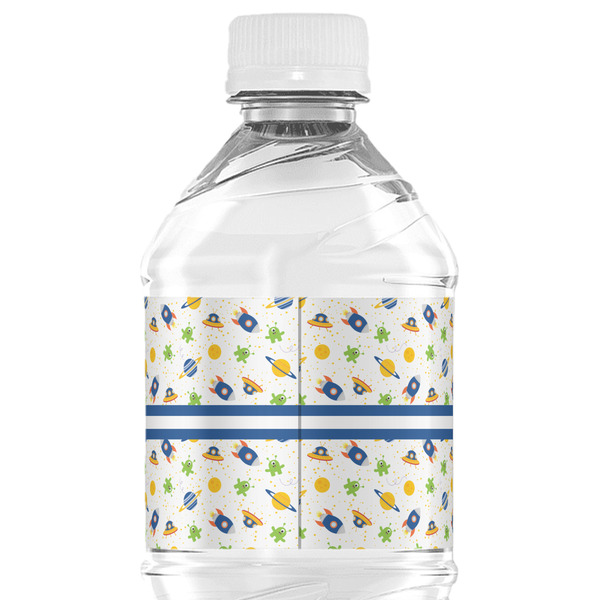 Boy's Space Themed Water Bottle Label - Back View