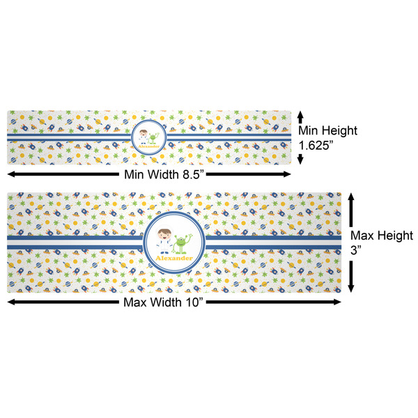 Boy's Space Themed Water Bottle Labels w/ Dimensions