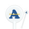 Boy's Space Themed 5.5" Round Plastic Stir Sticks - White - Single Sided (Personalized)
