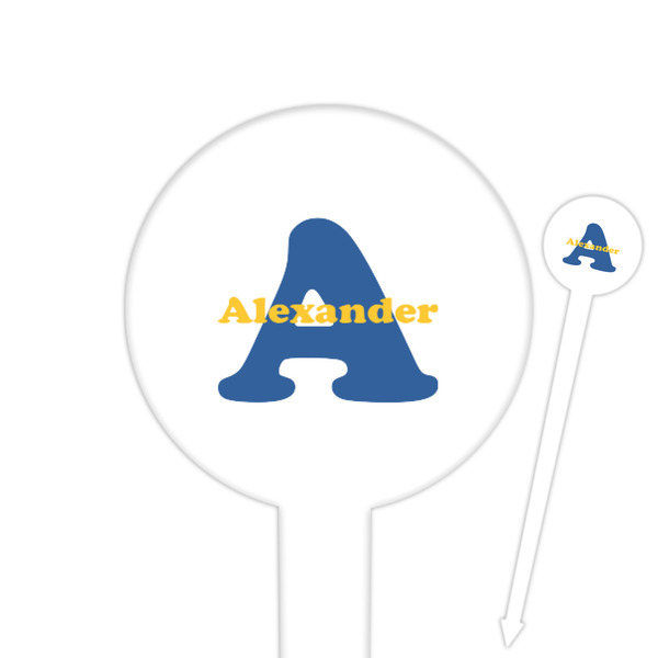 Custom Boy's Space Themed Round Plastic Food Picks (Personalized)