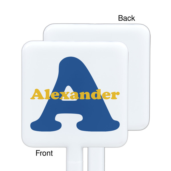 Boy's Space Themed White Plastic Stir Stick - Single Sided - Square - Approval