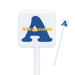 Boy's Space Themed Square Plastic Stir Sticks (Personalized)