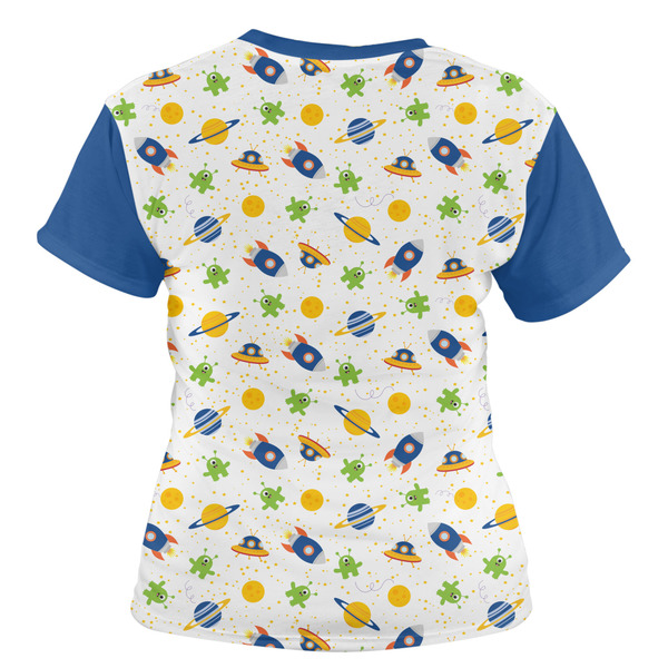 Boy's Space Themed Women's T-shirt Back