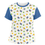 Boy's Space Themed Women's Crew T-Shirt - Large