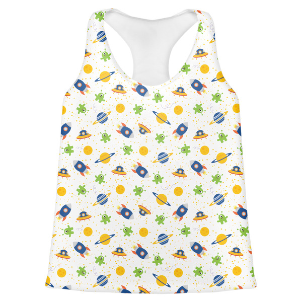 Custom Boy's Space Themed Womens Racerback Tank Top - X Small