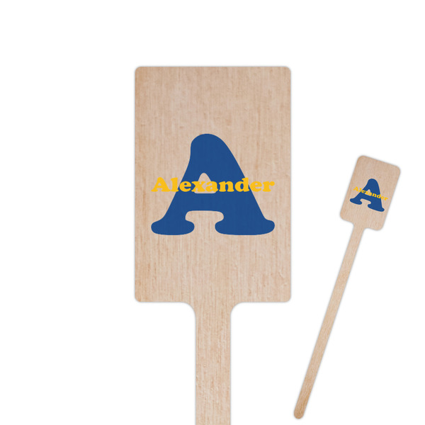 Custom Boy's Space Themed 6.25" Rectangle Wooden Stir Sticks - Single Sided (Personalized)