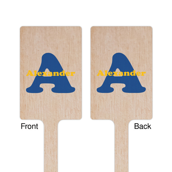 Boy's Space Themed Wooden 6.25" Stir Stick - Rectangular - Double Sided - Front & Back