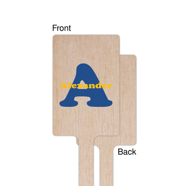 Boy's Space Themed Wooden 6.25" Stir Stick - Rectangular - Single - Front & Back