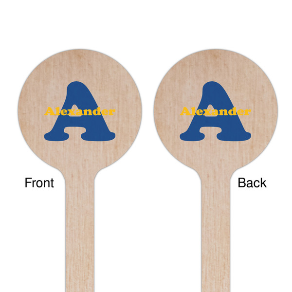 Boy's Space Themed Wooden 6" Stir Stick - Round - Double Sided - Front & Back