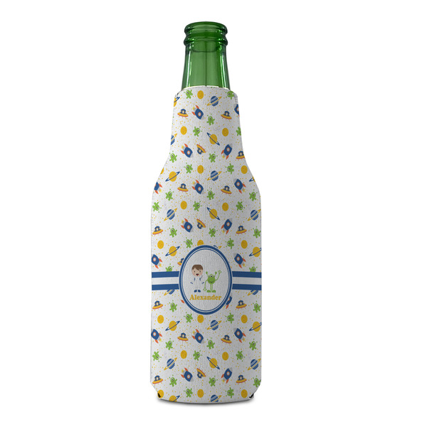 Boy's Space Themed Zipper Bottle Cooler - FRONT (bottle)