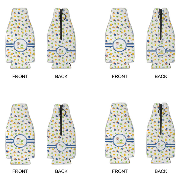 Boy's Space Themed Zipper Bottle Cooler - Set of 4 - APPROVAL