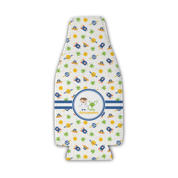 Boy's Space Themed Zipper Bottle Cooler - Set of 4 - FRONT