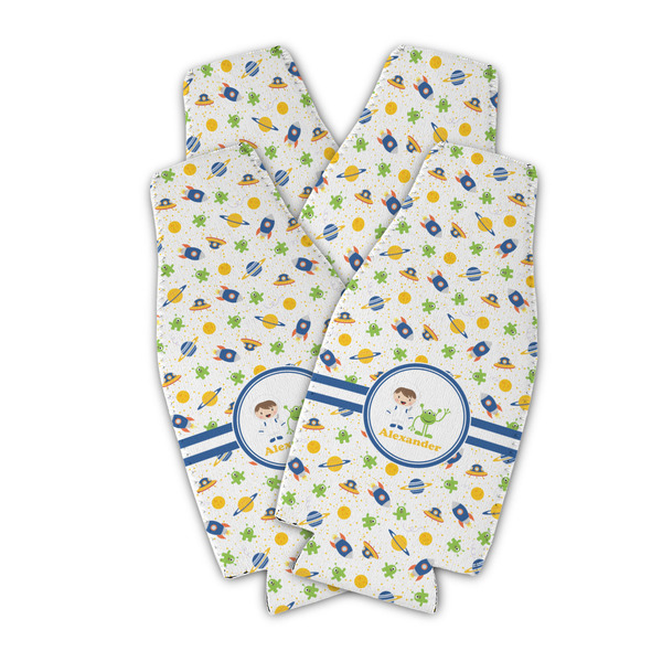 Boy's Space Themed Zipper Bottle Cooler - Set of 4 - PARENT MAIN (flat)