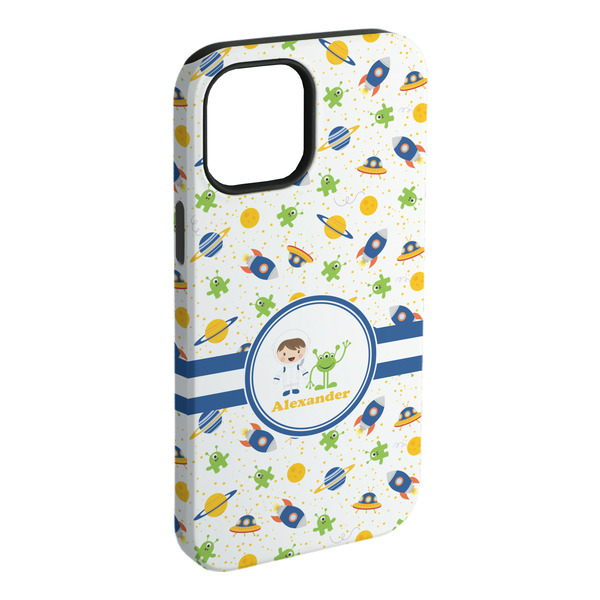 Custom Boy's Space Themed iPhone Case - Rubber Lined (Personalized)