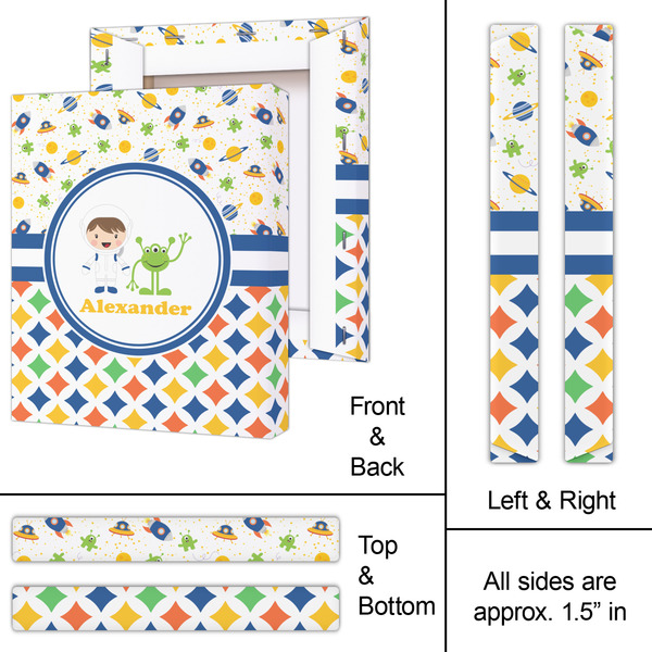 Boy's Space & Geometric Print 11x14 - Canvas Print - Approval