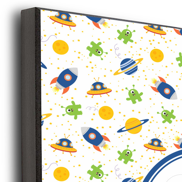 Boy's Space & Geometric Print 11x14 Wood Print - Closeup
