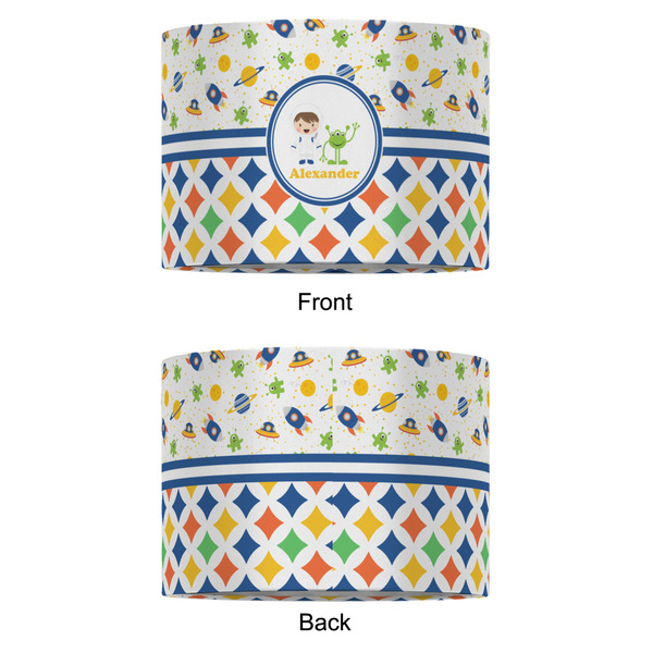 Boy's Space & Geometric Print 12" Drum Lampshade - APPROVAL (Fabric)