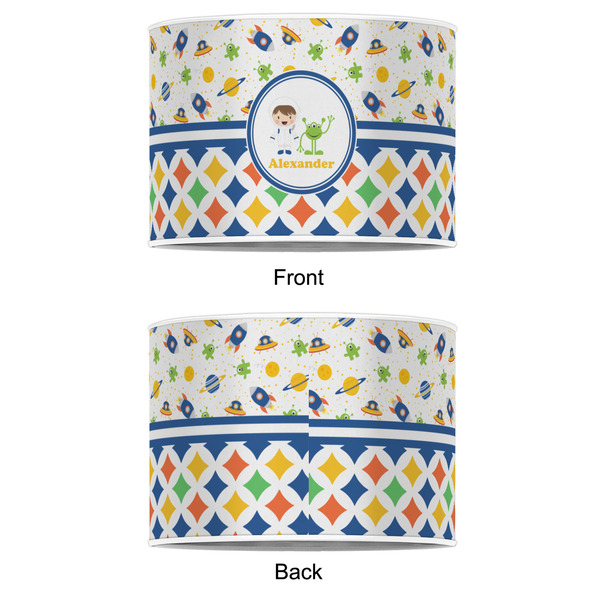 Boy's Space & Geometric Print 12" Drum Lampshade - APPROVAL (Poly Film)